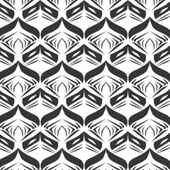 Fototapeta premium seamless pattern with black and white geometric design of overlapping shapes