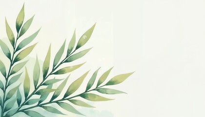 Fototapeta premium Serene Watercolor Leaves with Soft Blended Colors
