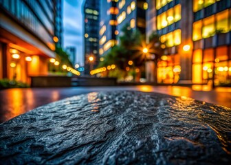 Black Stone Texture Background: Embossed Surface Top View Copy Space