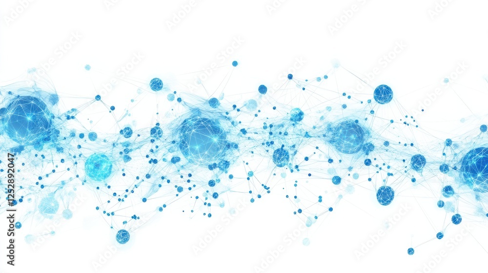 Aufkleber abstract blue network with dots and lines representing connections