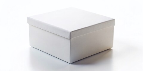 Fototapeta premium Blank White Cardboard Box Mockup - Isolated on White Background for Packaging Design