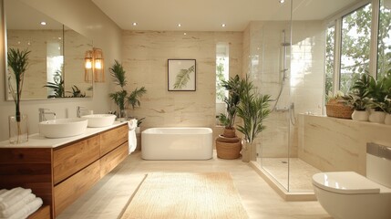 Showcasing modern bathroom design a touch of luxury and serenity