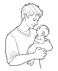 First Father’s Day Celebration coloring page