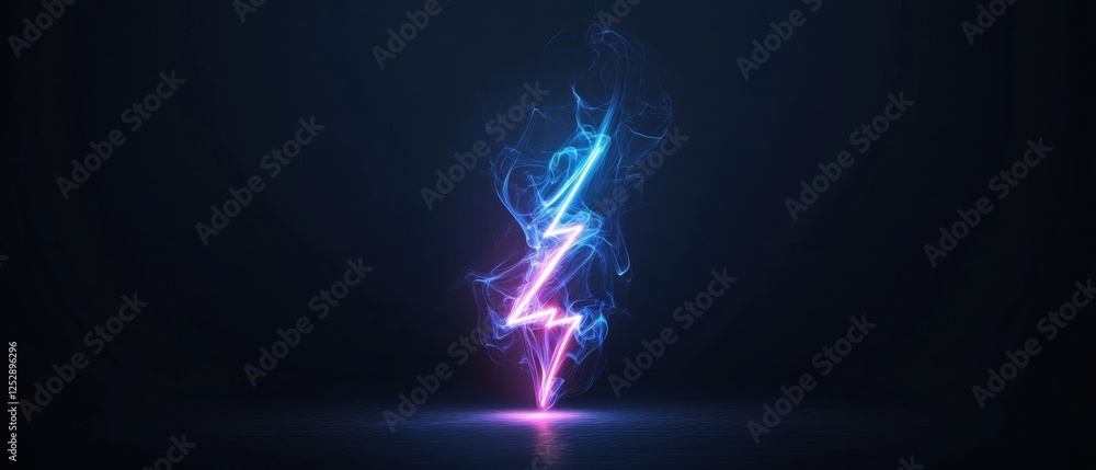 Poster digital art piece that appears to be a lightning bolt. the lightning bolt is in the center of the im