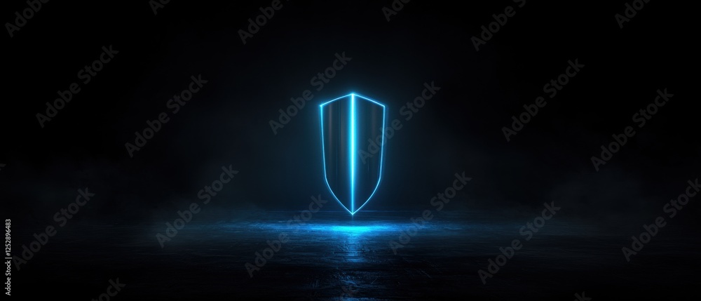 Aufkleber digital art piece that appears to be a 3d rendering of a futuristic shield.