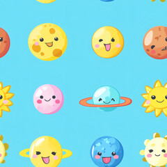 Obraz premium Colourful planet emoji collection background 