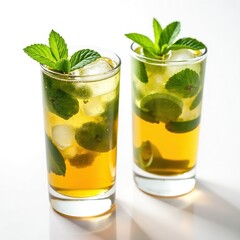 Mojito Cocktail - Cuban Highball Glasses - Top View