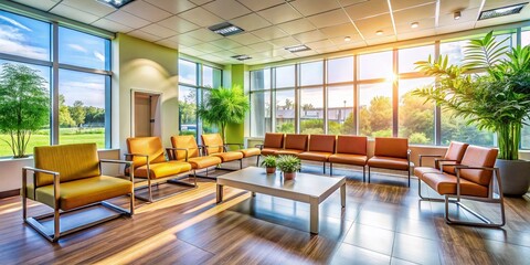 Bright Empty Waiting Room - Modern Office or Hospital Interior Stock Photo