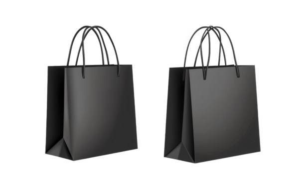 Paper tote bag with white background