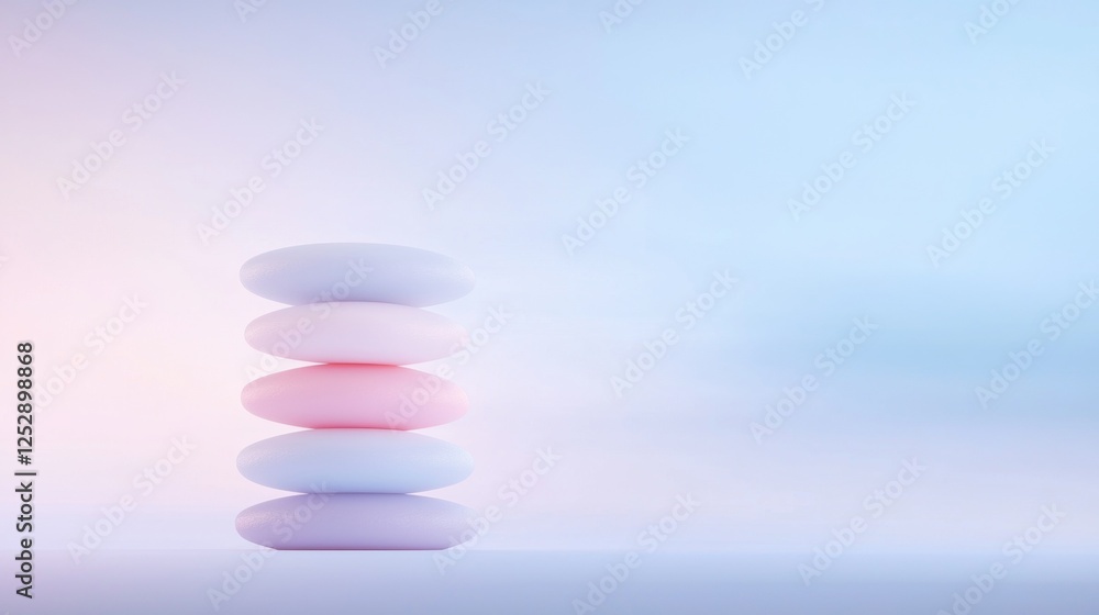 Poster photograph of a stack of three spheres arranged in a pyramid-like structure. the spheres are of diff