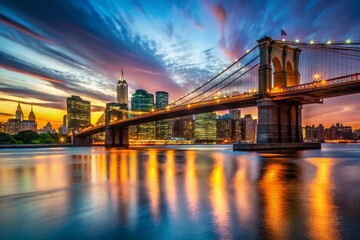 Brooklyn Bridge Dusk Long Exposure - Cityscape Night Photography