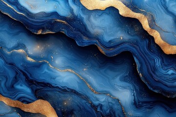 Marble Ink watercolor paint with gold foil abstract art texture map pattern background