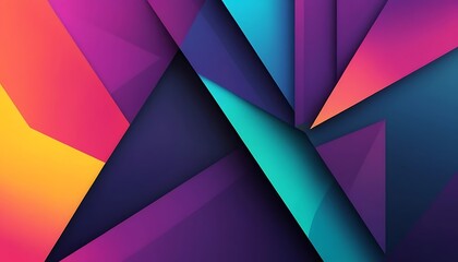 Fototapeta premium Abstract Geometric Shapes Layering with Vibrant Colors for Modern Backgrounds