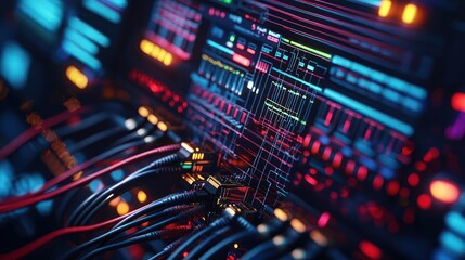 Fototapeta premium Futuristic Network System Visualization