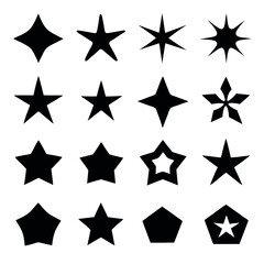 Collection of Diverse Star Shapes for Graphic Design