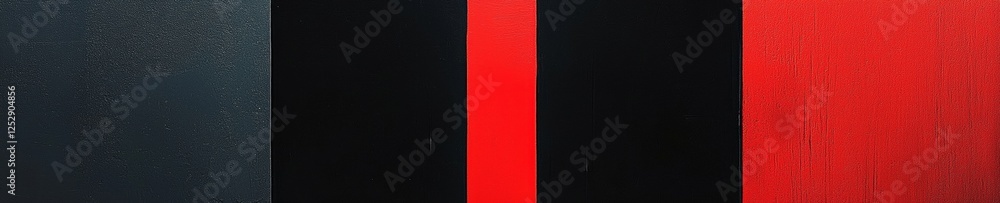 Poster close-up of three horizontal stripes. the first stripe is black, the second is red, and the third is
