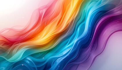 Obraz premium Abstract Rainbow Swirl Background with Light and Flowing Lines
