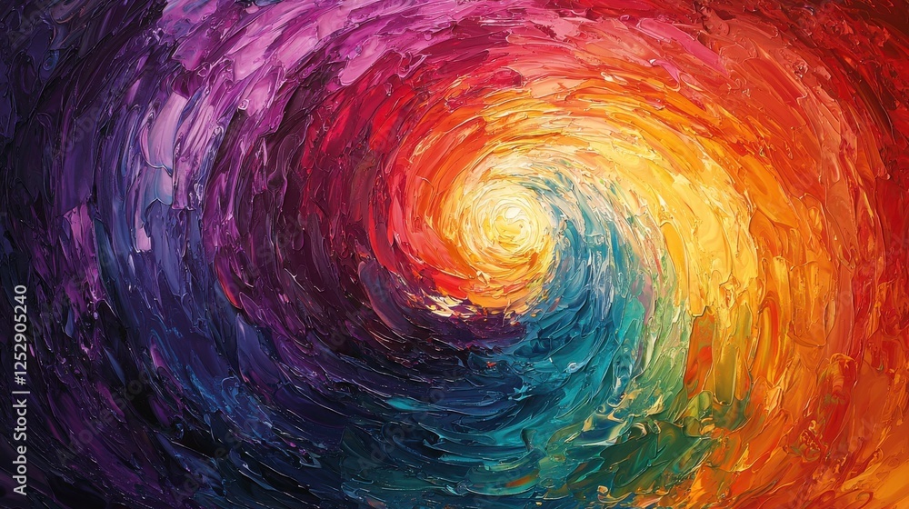 Poster Vibrant Swirling Colors in Abstract Art Displaying a Dynamic Fusion of Warm and Cool Tones Creating an Engaging Visual Experience for Art Lovers