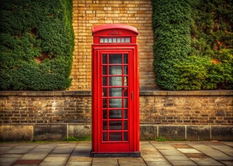 Obraz premium Classic Red Telephone Booth, UK - Minimalist Photography