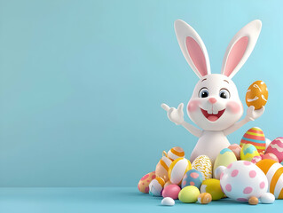 Fototapeta premium Customizable Festive 3D Easter Banner Mockup