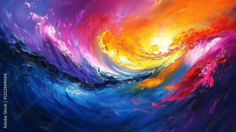 Poster Vibrant Abstract Swirl of Colors Representing Energy and Motion in a Dynamic Artistic Expression