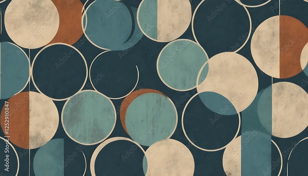 Aufkleber abstract circular pattern with retro color palette background design