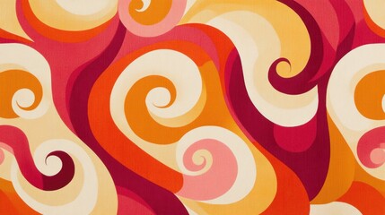 Fototapeta premium A fiery abstract swirl pattern in glowing red, gold, and orange tones
