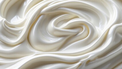 Fototapeta premium A smooth and creamy close-up of white texture, resembling soft whipped cream or yogurt