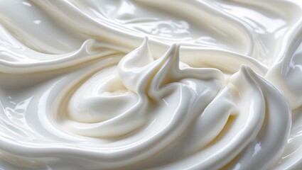 Obraz premium A smooth and creamy close-up of white texture, resembling soft whipped cream or yogurt