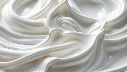 Obraz premium A smooth and creamy close-up of white texture, resembling soft whipped cream or yogurt