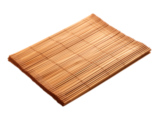 bamboo straw mat isolated on transparent background