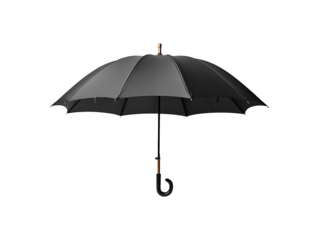 black umbrella isolated on transparent background