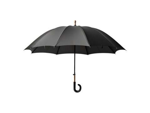 black umbrella isolated on transparent background