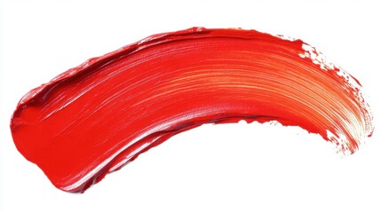A painterly brushstroke texture in rich, vibrant red with organic movement