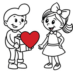 Valentine's Day. Boy and girl. Love cards. couple lovers