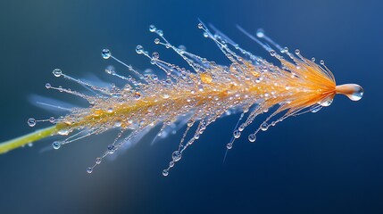 Dandelion Seed with Water Droplets