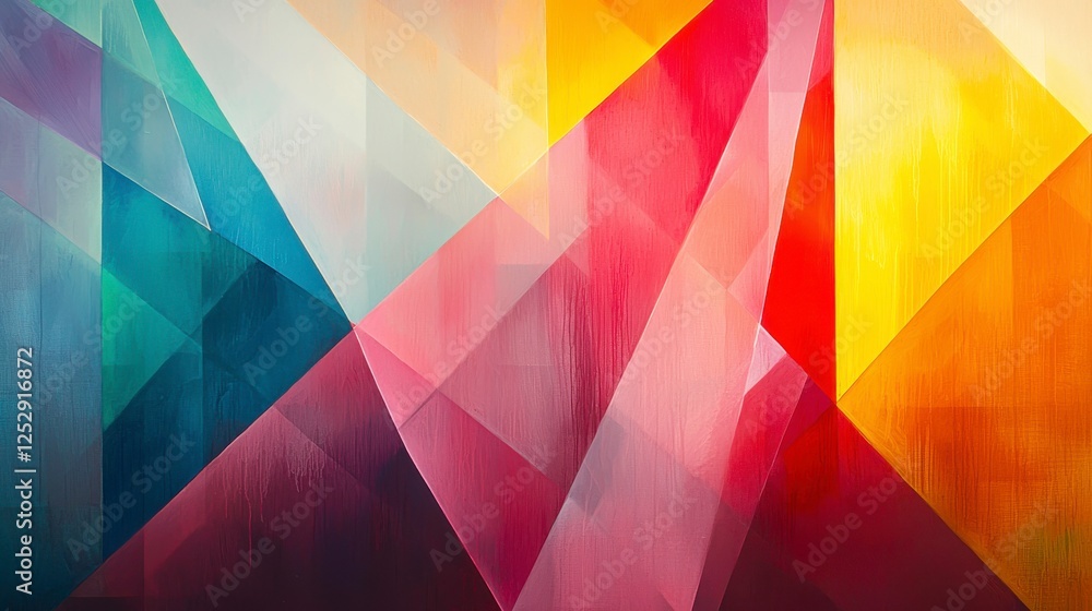 Aufkleber vibrant colorful abstract art with geometric shapes and dynamic patterns, perfect for modern decor a