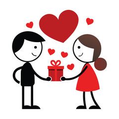 Valentine's Day. Boy and girl. Love cards. couple lovers
