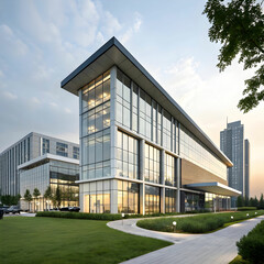 Commercial facility modern R an D building