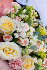 A beautiful bouquet of roses and mixed flowers, perfect for celebrations and special occasions