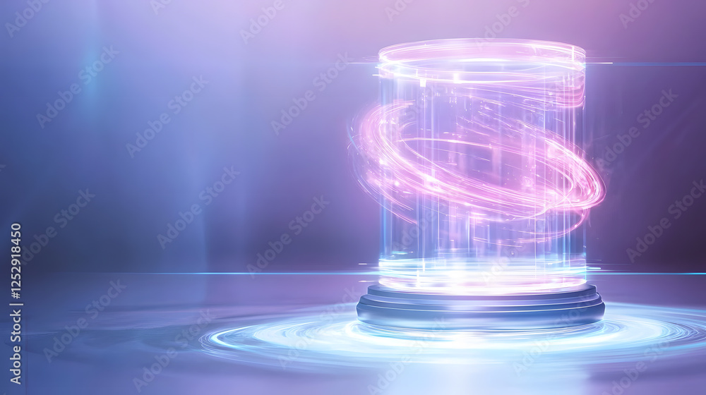 Poster futuristic digital container virtual space 3d visualization sci-fi environment abstract viewpoint te