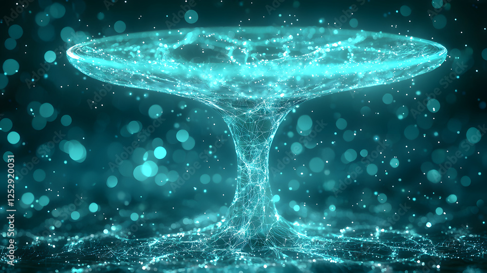 Poster ethereal digital design virtual space abstract art high-tech environment close-up view futuristic co