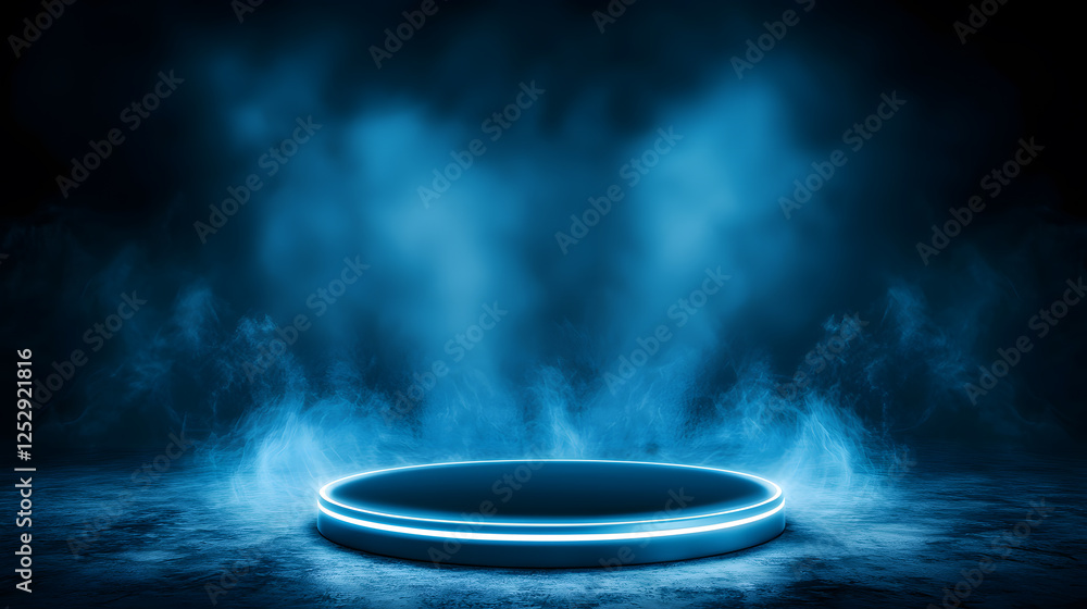 Aufkleber dynamic light portal activation futuristic setting digital art dark environment aerial view visual e