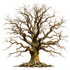 Fototapeta premium old dead spooky tree isolated on white background.png