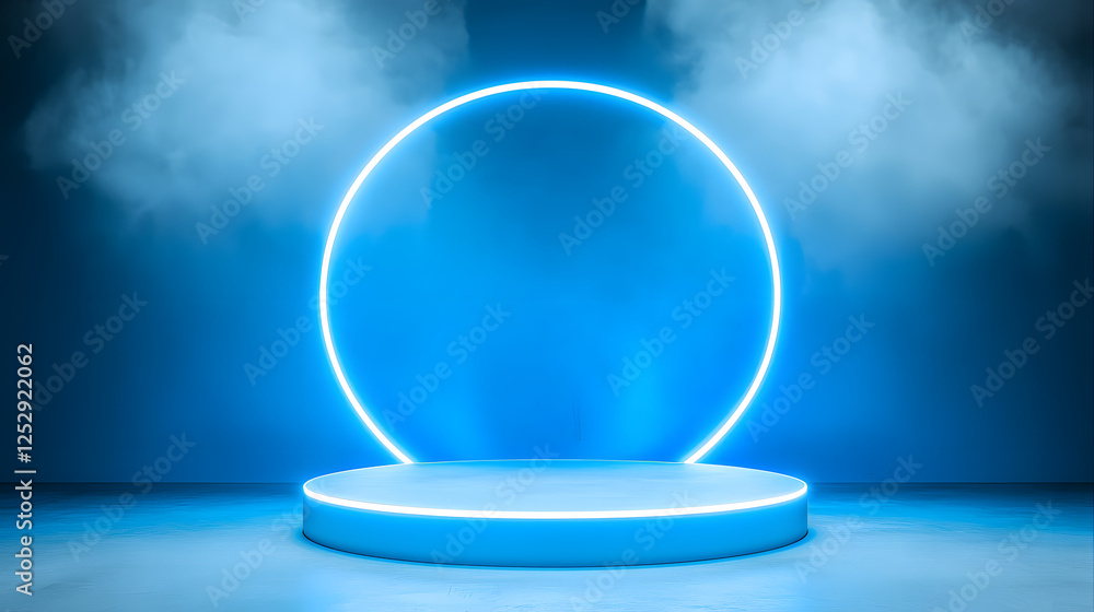 Aufkleber illuminated stage setup for events modern venue digital design atmospheric lighting centered view cr