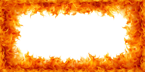 orange fire frame border cut out