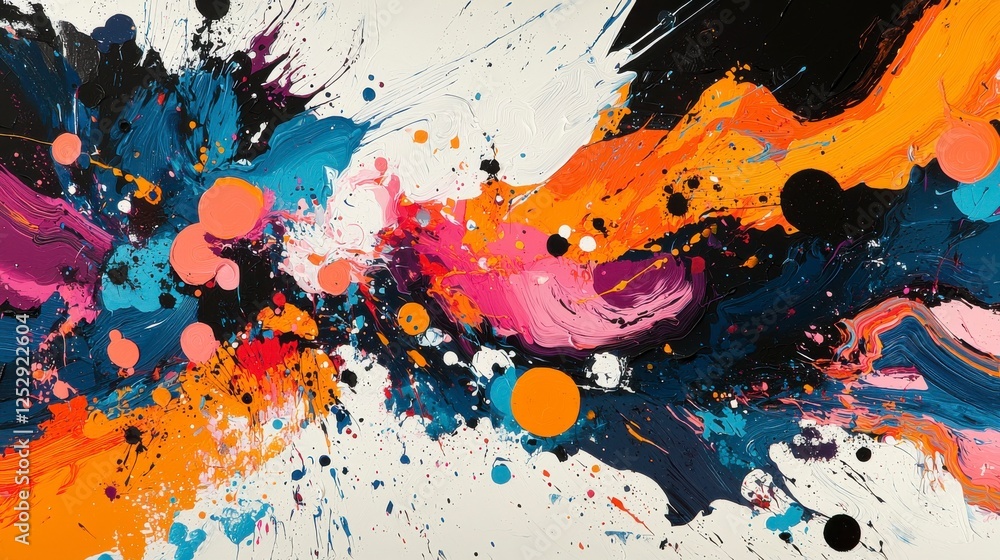 Aufkleber abstract explosion of colorful paint swirls and splashes in vibrant palette with dynamic movement an