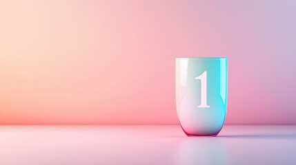 trophy Colourful Silhouette Artistic trophy silhouette in dynamic colorful hues, isolated on a soft gradient background, symbolizing accomplishment.