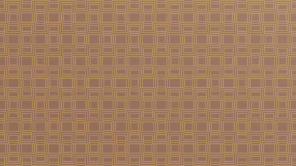 Seamless square shape geometric pattern. Arrangement of squares and interwoven lines in an elegant brown and gold color scheme.