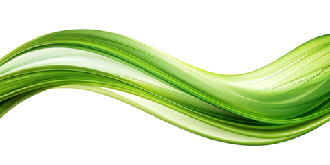 abstract green curve wave cut out